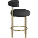 Meridian Bordeaux Black Boucle Fabric Stool IMAGE 5