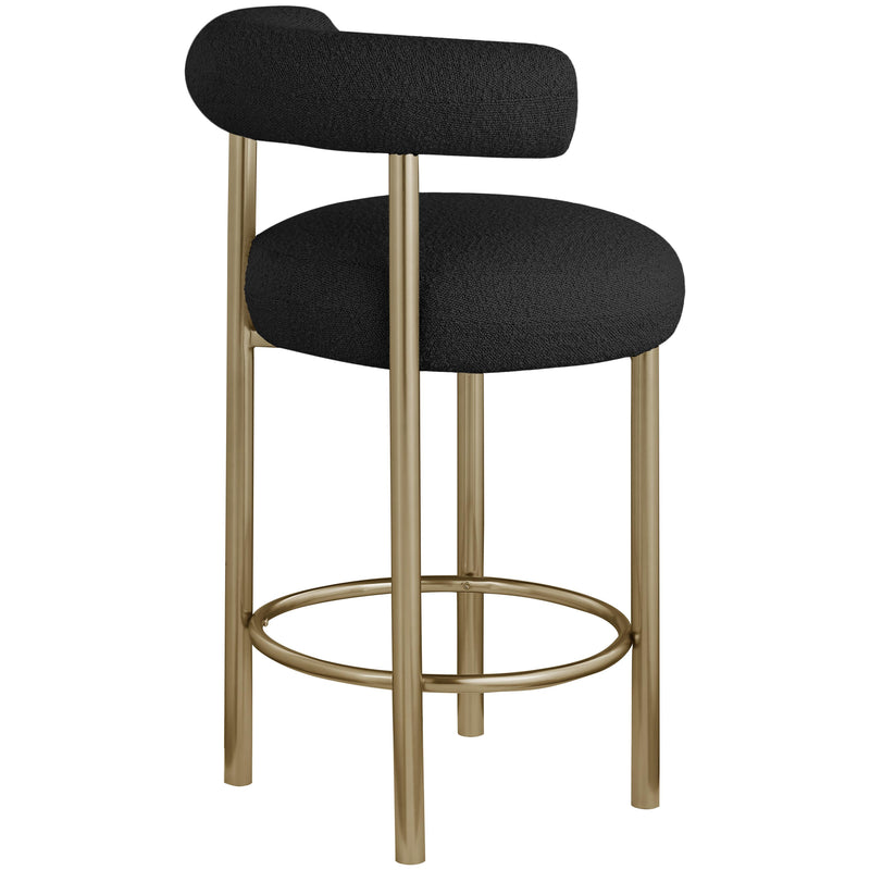 Meridian Bordeaux Black Boucle Fabric Stool IMAGE 6