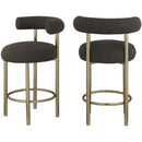 Meridian Bordeaux Brown Boucle Fabric Stool IMAGE 9