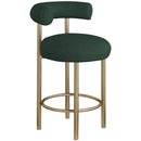 Meridian Bordeaux Green Boucle Fabric Stool IMAGE 3