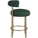Meridian Bordeaux Green Boucle Fabric Stool IMAGE 5