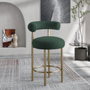 Meridian Bordeaux Green Boucle Fabric Stool IMAGE 8