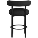 Meridian Bordeaux Black Boucle Fabric Stool IMAGE 2