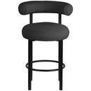 Meridian Bordeaux Black Boucle Fabric Stool IMAGE 4