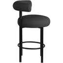 Meridian Bordeaux Black Boucle Fabric Stool IMAGE 5