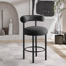 Meridian Bordeaux Black Boucle Fabric Stool IMAGE 8