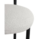 Meridian Bordeaux Cream Boucle Fabric Stool IMAGE 7