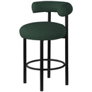 Meridian Bordeaux Green Boucle Fabric Stool IMAGE 3