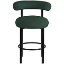 Meridian Bordeaux Green Boucle Fabric Stool IMAGE 4