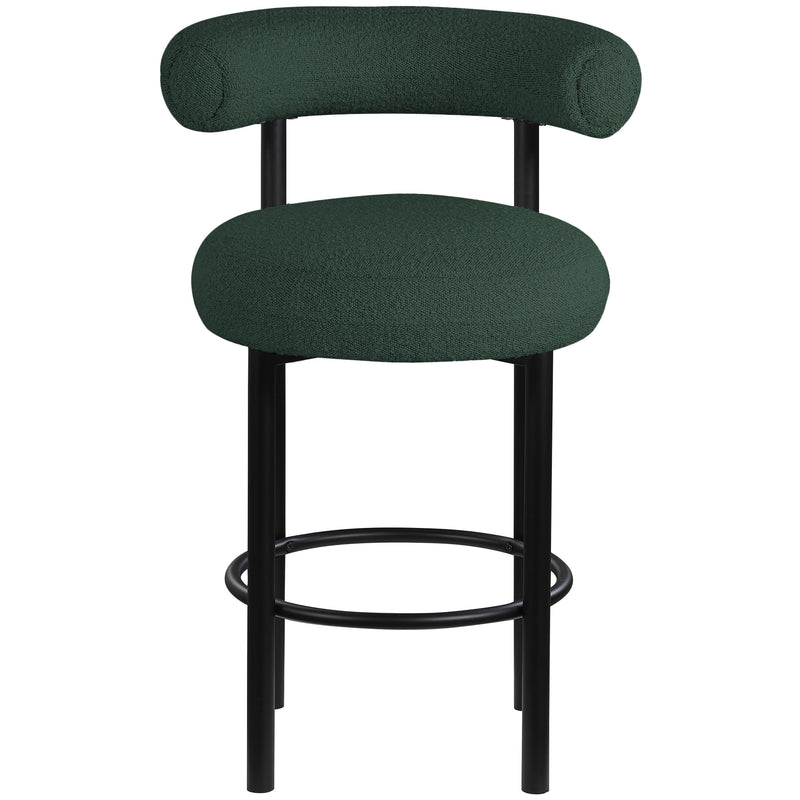 Meridian Bordeaux Green Boucle Fabric Stool IMAGE 4