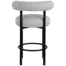 Meridian Bordeaux Grey Boucle Fabric Stool IMAGE 2