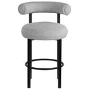 Meridian Bordeaux Grey Boucle Fabric Stool IMAGE 4