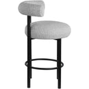 Meridian Bordeaux Grey Boucle Fabric Stool IMAGE 5