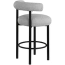 Meridian Bordeaux Grey Boucle Fabric Stool IMAGE 6
