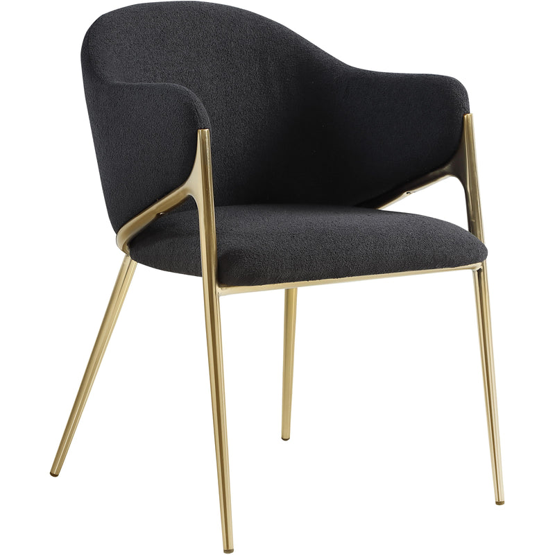 Meridian Nial Black Boucle Fabric Dining Chair IMAGE 1