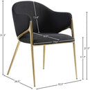 Meridian Nial Black Boucle Fabric Dining Chair IMAGE 7