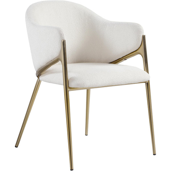 Meridian Nial Cream Boucle Fabric Dining Chair IMAGE 1