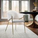 Meridian Nial Cream Boucle Fabric Dining Chair IMAGE 2