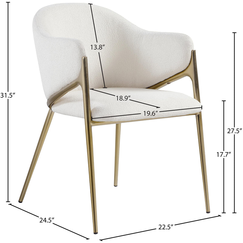 Meridian Nial Cream Boucle Fabric Dining Chair IMAGE 7