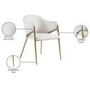 Meridian Nial Cream Boucle Fabric Dining Chair IMAGE 8