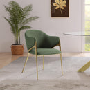 Meridian Nial Green Boucle Fabric Dining Chair IMAGE 6
