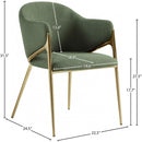 Meridian Nial Green Boucle Fabric Dining Chair IMAGE 8