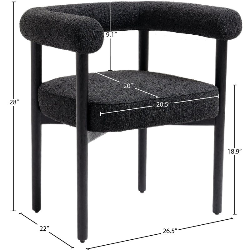 Meridian Hyatt Black Boucle Fabric Dining Chair IMAGE 11