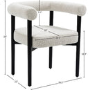 Meridian Hyatt Cream Boucle Fabric Dining Chair IMAGE 11