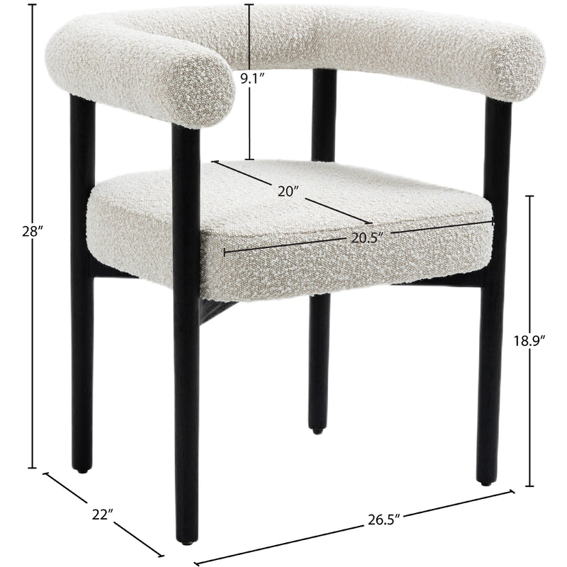 Meridian Hyatt Cream Boucle Fabric Dining Chair IMAGE 11