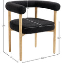 Meridian Hyatt Black Boucle Fabric Dining Chair IMAGE 11