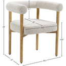 Meridian Hyatt Cream Boucle Fabric Dining Chair IMAGE 11