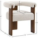 Meridian Barrel Cream Boucle Fabric Dining Chair IMAGE 10