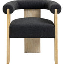 Meridian Barrel Black Boucle Fabric Dining Chair IMAGE 5