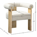 Meridian Barrel Cream Boucle Fabric Dining Chair IMAGE 10