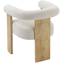 Meridian Barrel Cream Boucle Fabric Dining Chair IMAGE 4