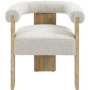 Meridian Barrel Cream Boucle Fabric Dining Chair IMAGE 5