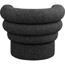 Meridian Valentina Black Linen Textured Fabric Accent Swivel Chair IMAGE 3