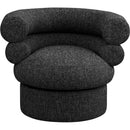 Meridian Valentina Black Linen Textured Fabric Accent Swivel Chair IMAGE 4