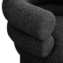 Meridian Valentina Black Linen Textured Fabric Accent Swivel Chair IMAGE 7