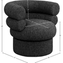 Meridian Valentina Black Linen Textured Fabric Accent Swivel Chair IMAGE 9