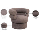 Meridian Valentina Brown Linen Textured Fabric Accent Swivel Chair IMAGE 10