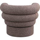 Meridian Valentina Brown Linen Textured Fabric Accent Swivel Chair IMAGE 3