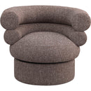 Meridian Valentina Brown Linen Textured Fabric Accent Swivel Chair IMAGE 4