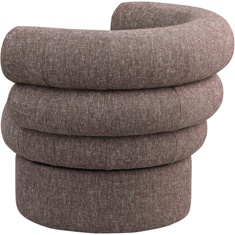 Meridian Valentina Brown Linen Textured Fabric Accent Swivel Chair IMAGE 6