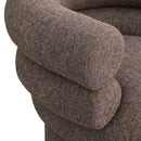 Meridian Valentina Brown Linen Textured Fabric Accent Swivel Chair IMAGE 7