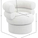 Meridian Valentina Cream Linen Textured Fabric Accent Swivel Chair IMAGE 10
