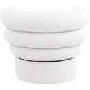 Meridian Valentina Cream Linen Textured Fabric Accent Swivel Chair IMAGE 3