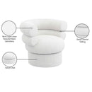 Meridian Valentina Cream Linen Textured Fabric Accent Swivel Chair IMAGE 9