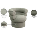 Meridian Valentina Green Linen Textured Fabric Accent Swivel Chair IMAGE 10