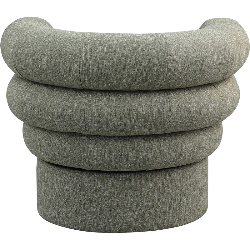 Meridian Valentina Green Linen Textured Fabric Accent Swivel Chair IMAGE 3